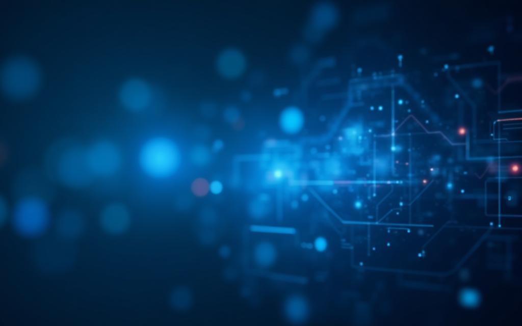 Background showing advanced industrial equipment interface visualization